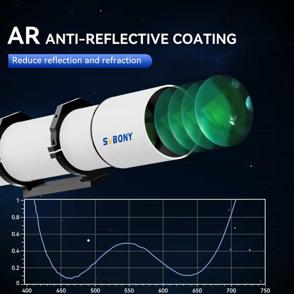 Telescópio Refrator SV48P 102mm f/6.5 2,5" RAP - Foco Velocidade Dupla Dovetail e Aneis 9